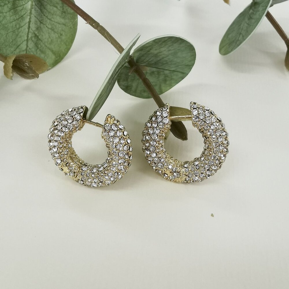 Kendra Scott Gold Crystal Hoop Earrings